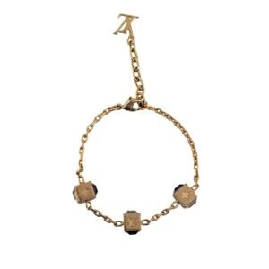 Gold Louis Vuitton Gamble Crystal Bracelet | AlmaBagz