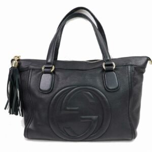 Brand Inspired Gucci Hand Bag Sohotote Black Leather (SHC1-15095) | AlmaBagz