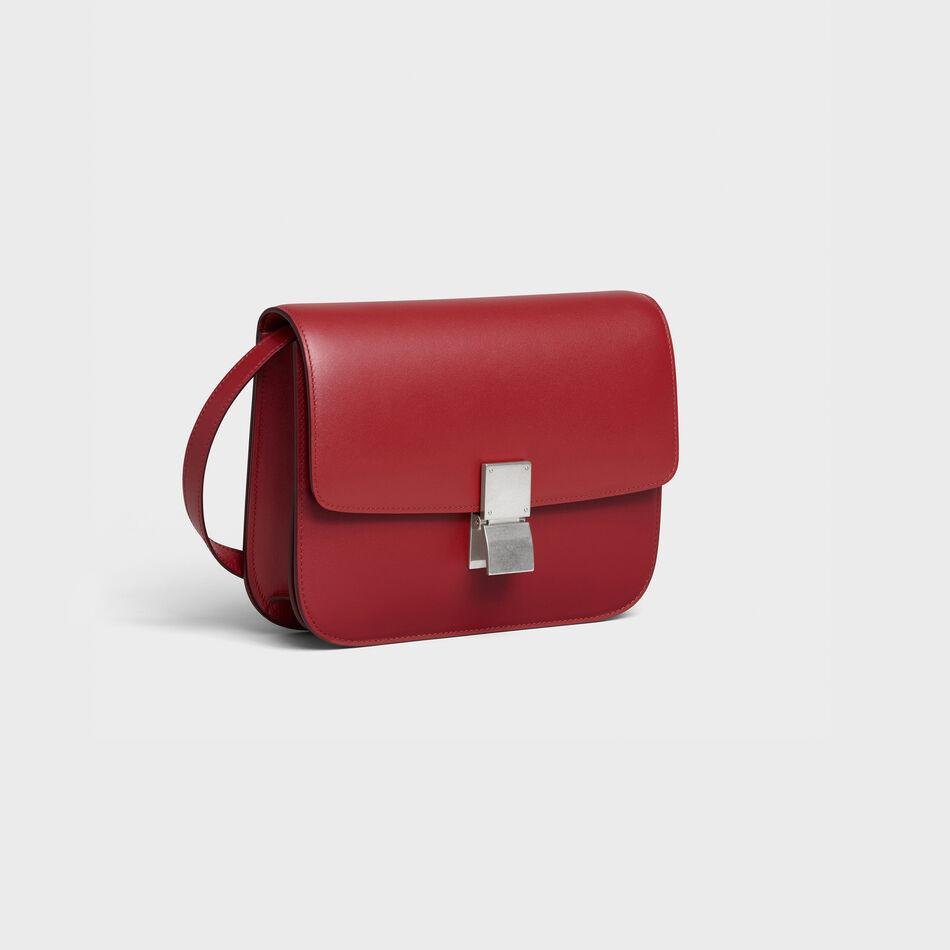 Celine Medium Classic Bag In Box Calfskin Red/SiLouis Vuittoner Hardware | AlmaBagz