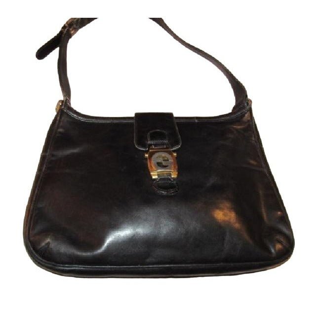 1950s Gucci Vintage Bluish Black Leather Jackie Hobo Bag | AlmaBagz - Image 5