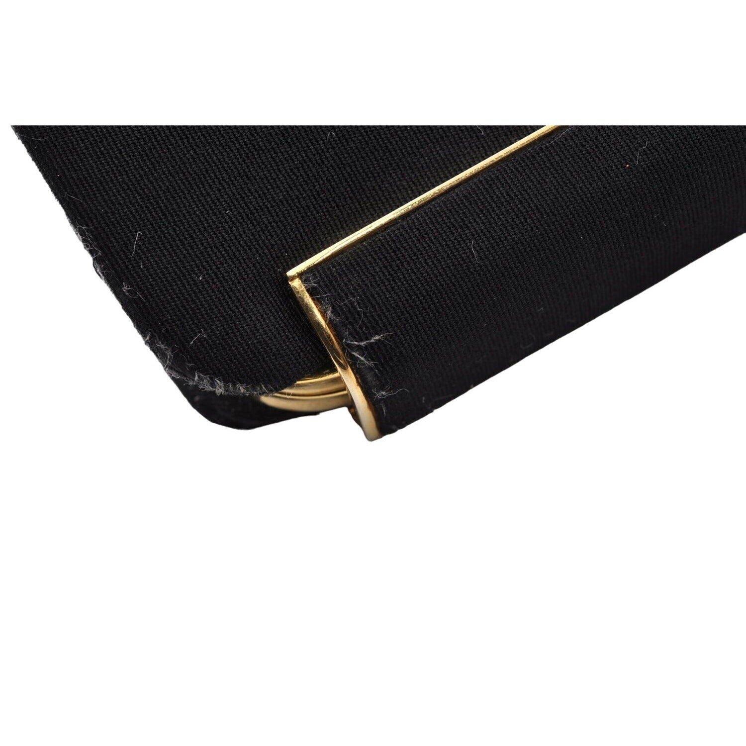 1960's Gucci mod black silk interlocking GG clutch purse | AlmaBagz - Image 4