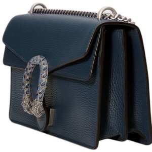 (WMNS) GUCCI Dinoysus Tiger Head Leather Chain Shoulder Messenger Bag Small Navy Blue Classic 400249-CAOGN-8205 | AlmaBagz