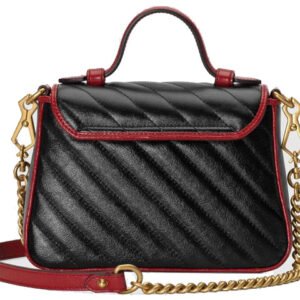 (WMNS) GUCCI GG Marmont Series mini hand Bag Single Shoulder Bag Black 583571-0OLFX-8277 | AlmaBagz