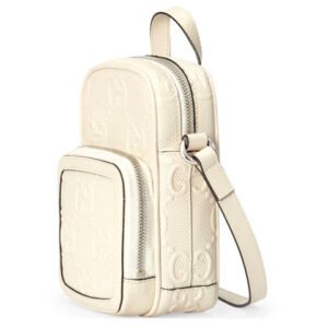 (WMNS) GUCCI Logo PatternPrint SingleShoulderBag White 658553-1W3AN-9022 | AlmaBagz