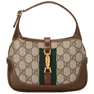 (WMNS) GUCCI Jackie 1961 SeriesGG Canvas Clutch Single Shoulder Bag mini Brown Monogram 637092-HUHHG-8565 | AlmaBagz