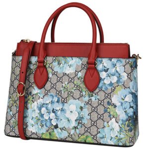 (WMNS) GUCCI GG Blooms Logo Printing Canvas handbag Beige / Blue / Red Classic 546316-KU2IG-8492 | AlmaBagz