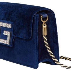 (WMNS) GUCCI Logo Velvet Shoulder Messenger Bag Navy Blue 544242-9STCX-4571 | AlmaBagz