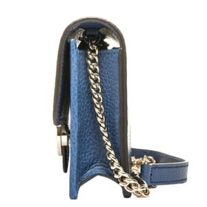 (WMNS) GUCCI Logo Double G Leather WOC Chain Shoulder Messenger Bag Blue Classic 510314-CAO0G-4231 | AlmaBagz