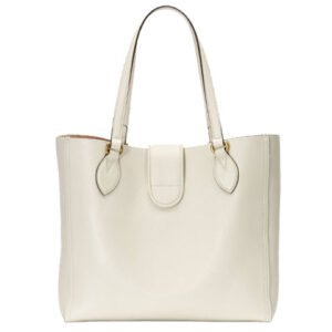 (WMNS) GUCCI Gold Label Logo Leather Tote Shoulder Bag Small White Handbag 652680-1U10T-9022 | AlmaBagz