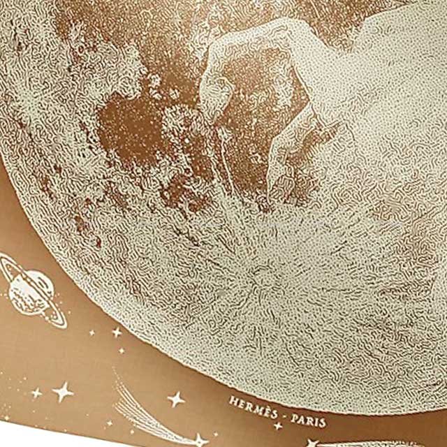 2023 AW HERMES scarf Carre 140 Clair de Lune Camel/White Cashmere70% / Silk30% | AlmaBagz - Image 4