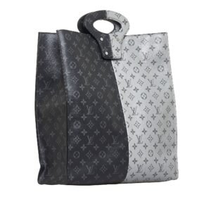 Black Louis Vuitton Split Monogram Eclipse North South Tote | AlmaBagz