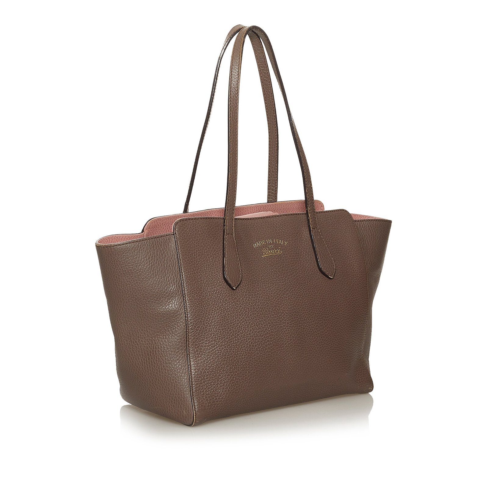 Brown Gucci Swing Leather Tote Bag | AlmaBagz