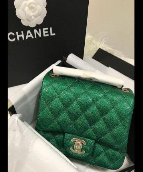 Chanel Classic Clutch Witch Chain – CWC Caviar Green SiLouis Vuittoner-Toned | AlmaBagz - Image 2