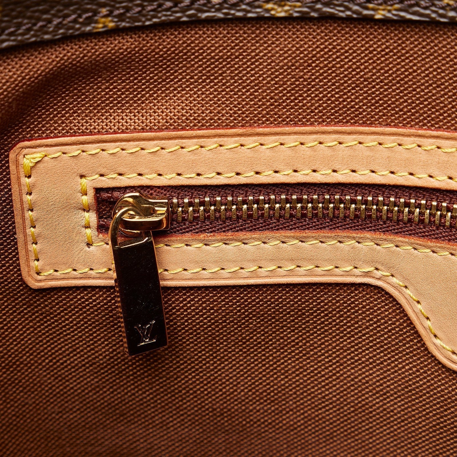 Brown Louis Vuitton Monogram Cabas Piano Tote Bag | AlmaBagz - Image 9