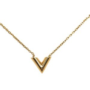 Gold Louis Vuitton Essential V Necklace | AlmaBagz