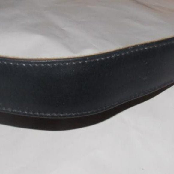 Early Gucci, navy leather belt w embossed Gucci logo print | AlmaBagz - Image 2