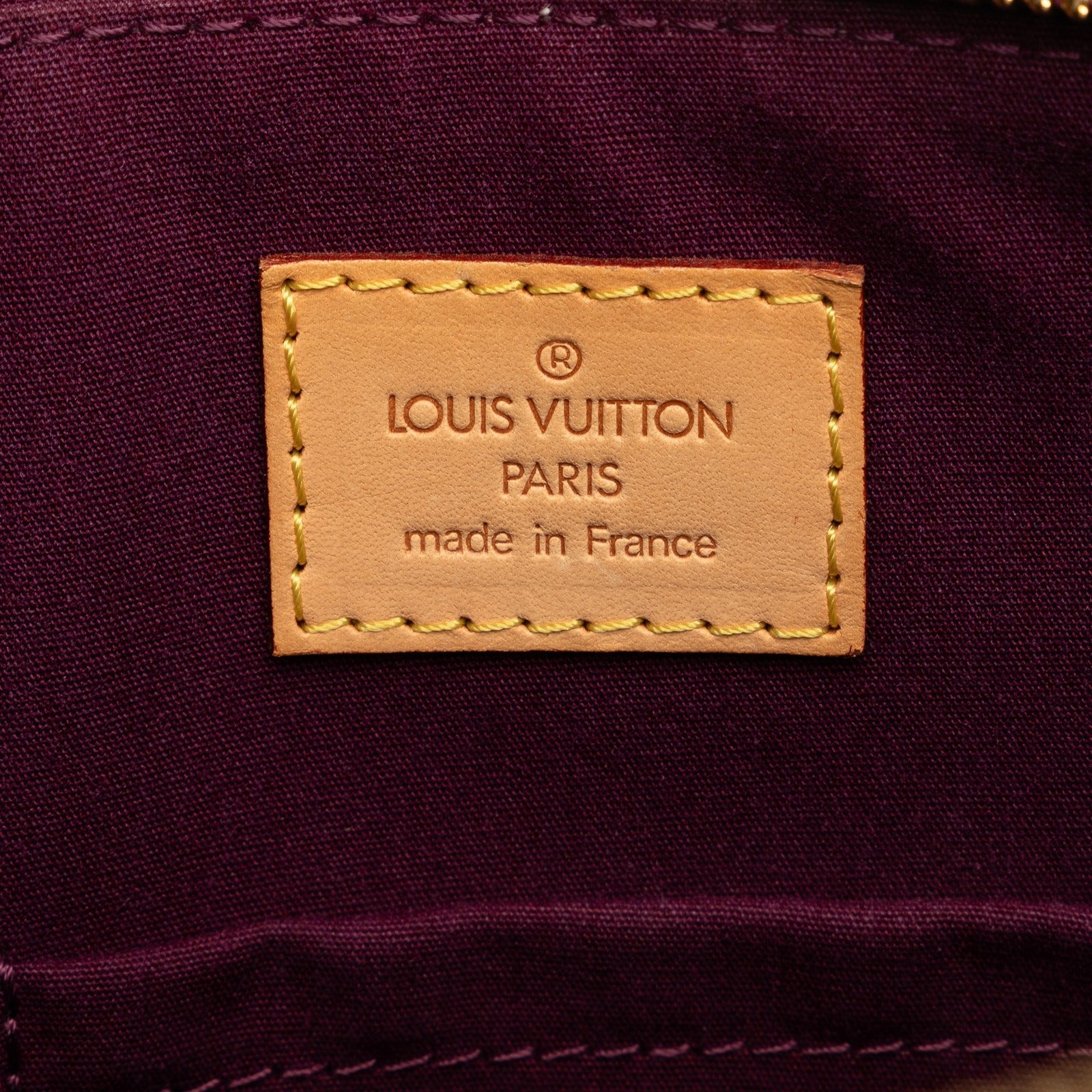 Burgundy Louis Vuitton Monogram Vernis Bellevue PM HandBag | AlmaBagz - Image 6