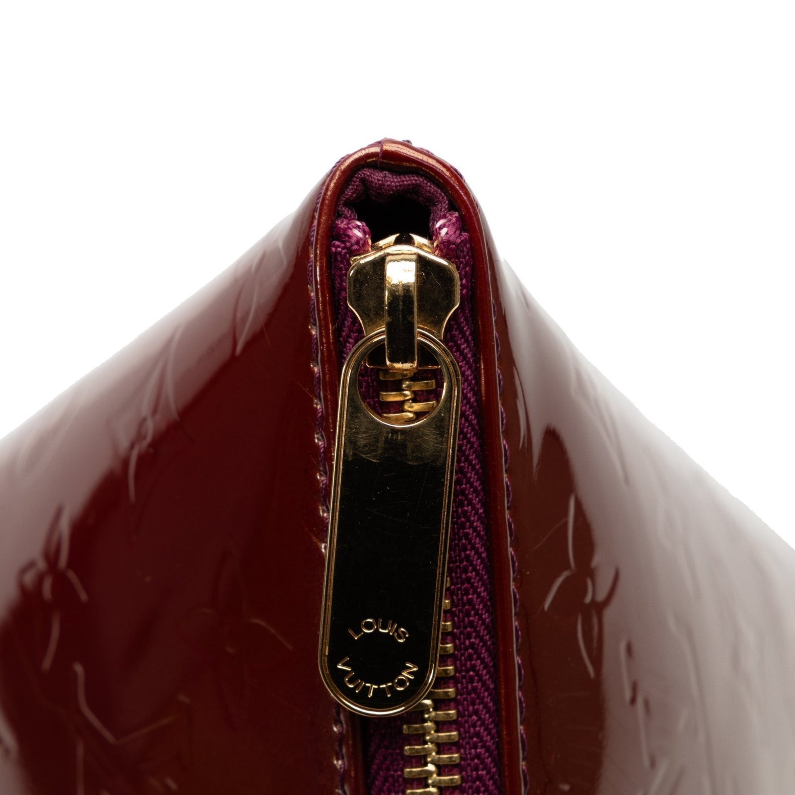 Burgundy Louis Vuitton Monogram Vernis Bellevue PM HandBag | AlmaBagz - Image 9