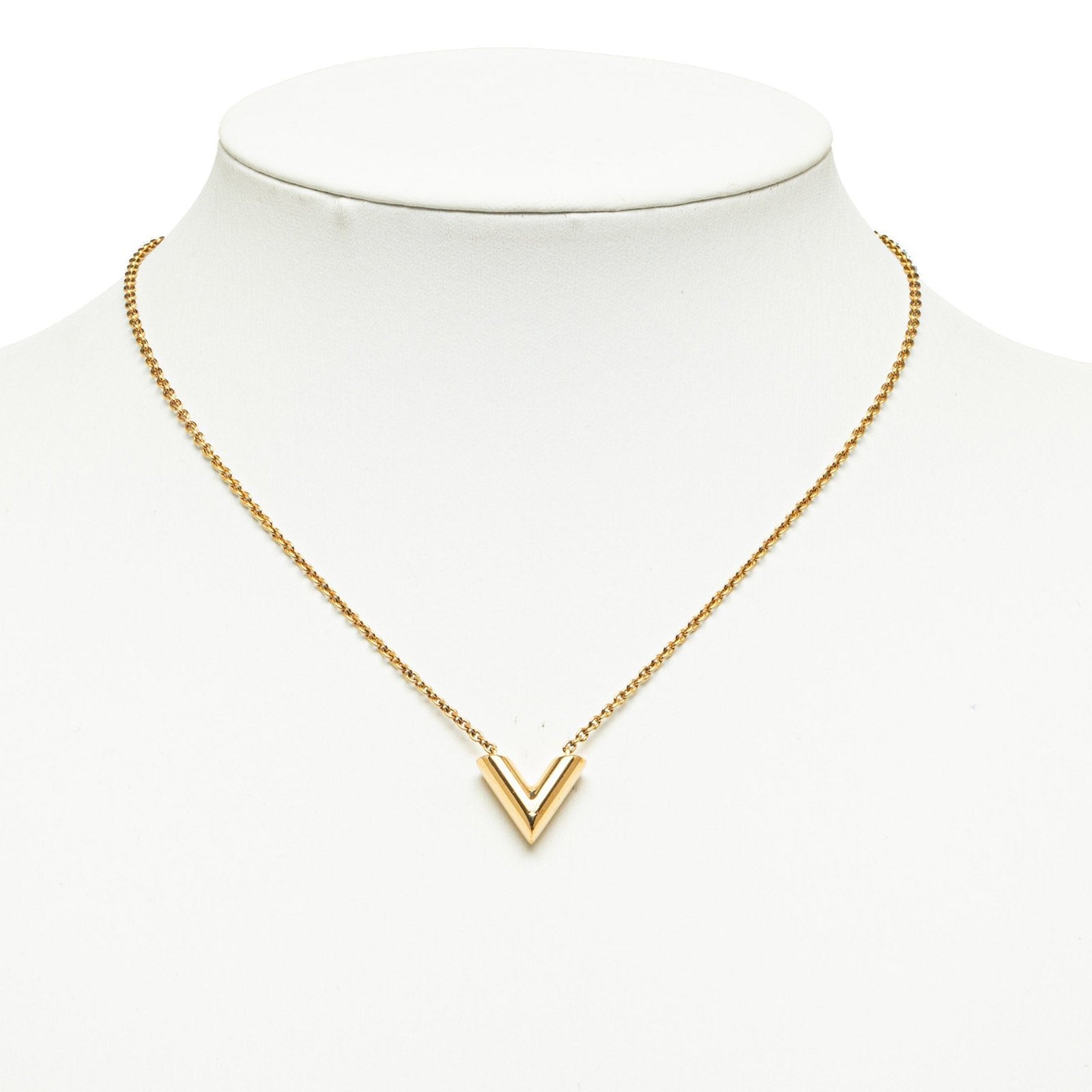 Gold Louis Vuitton Essential V Necklace | AlmaBagz - Image 9