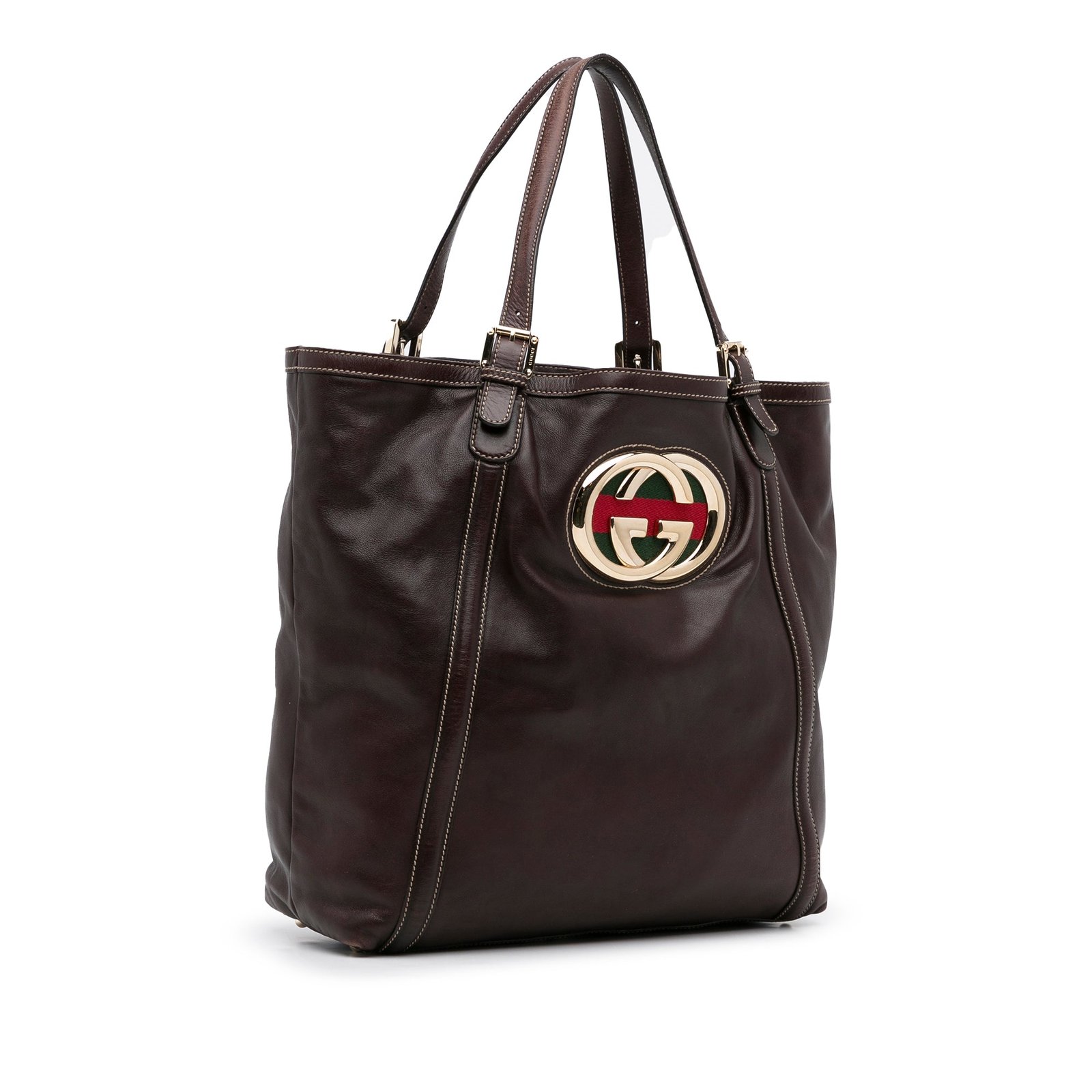 Brown Gucci Dialux Britt Tote | AlmaBagz