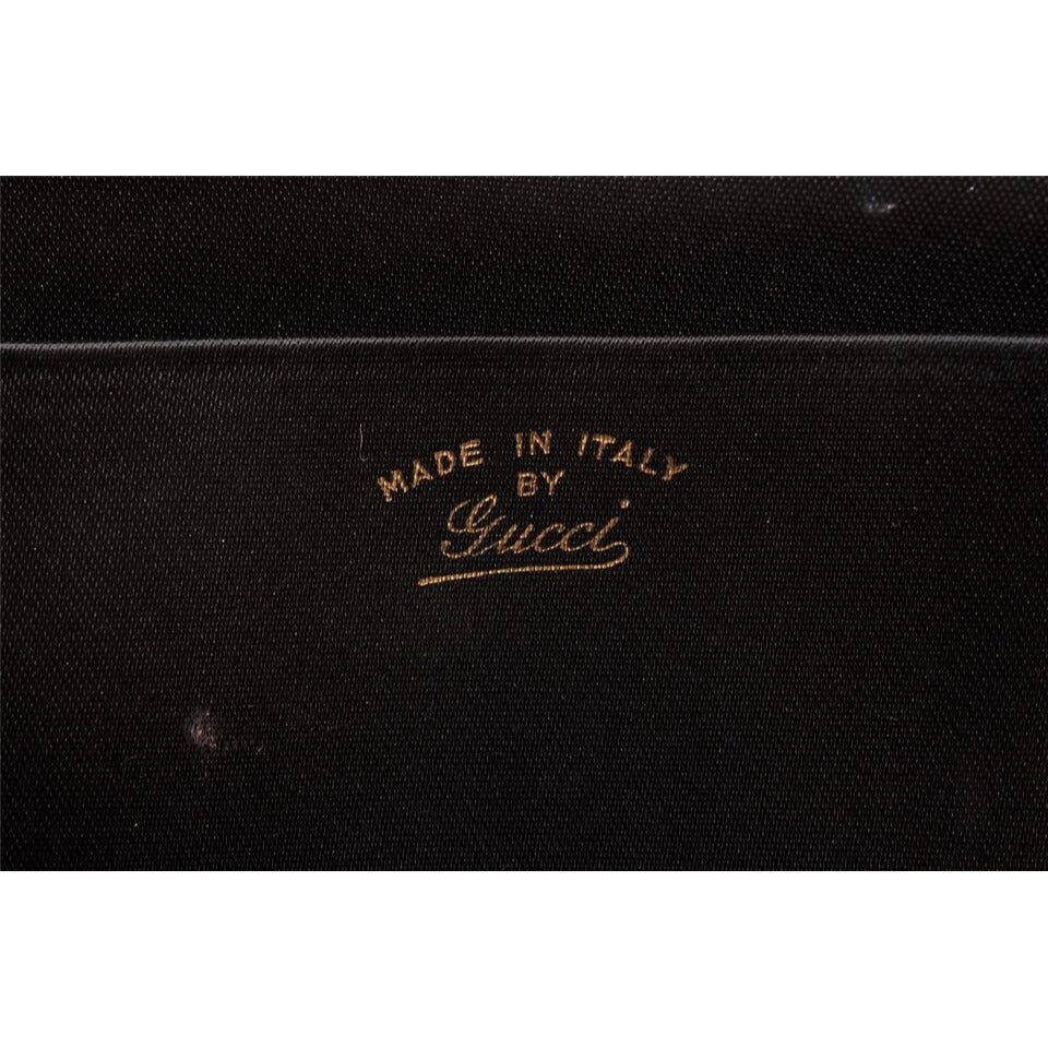 1960's Gucci mod black silk interlocking GG clutch purse | AlmaBagz - Image 5