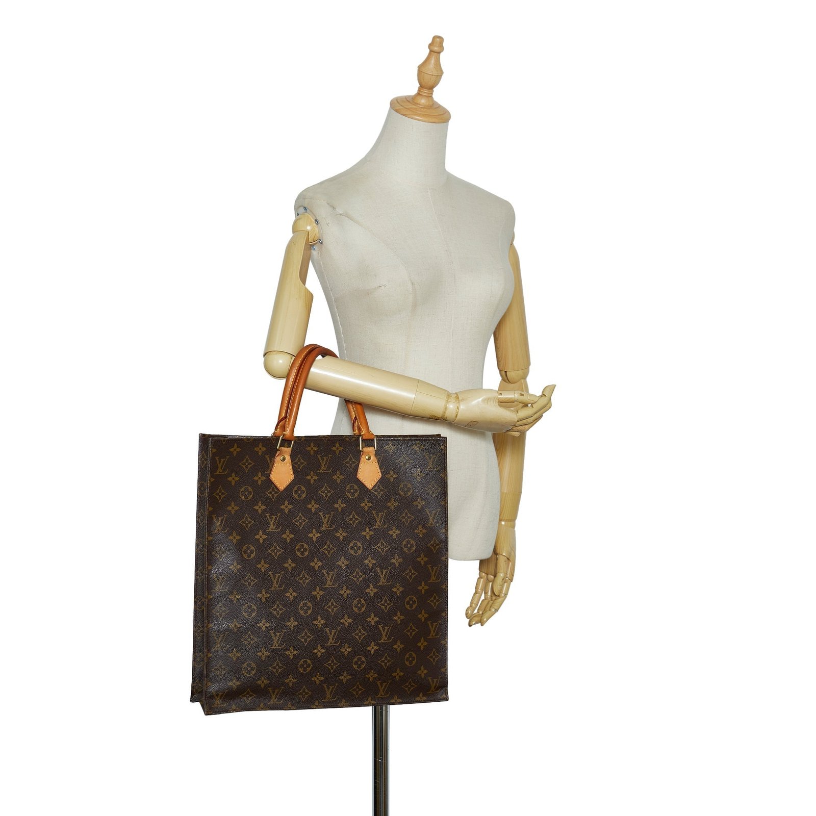 Brown Louis Vuitton Monogram Sac Plat Tote Bag | AlmaBagz - Image 9