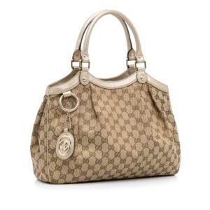 Brown Gucci GG Canvas Sukey Tote | AlmaBagz
