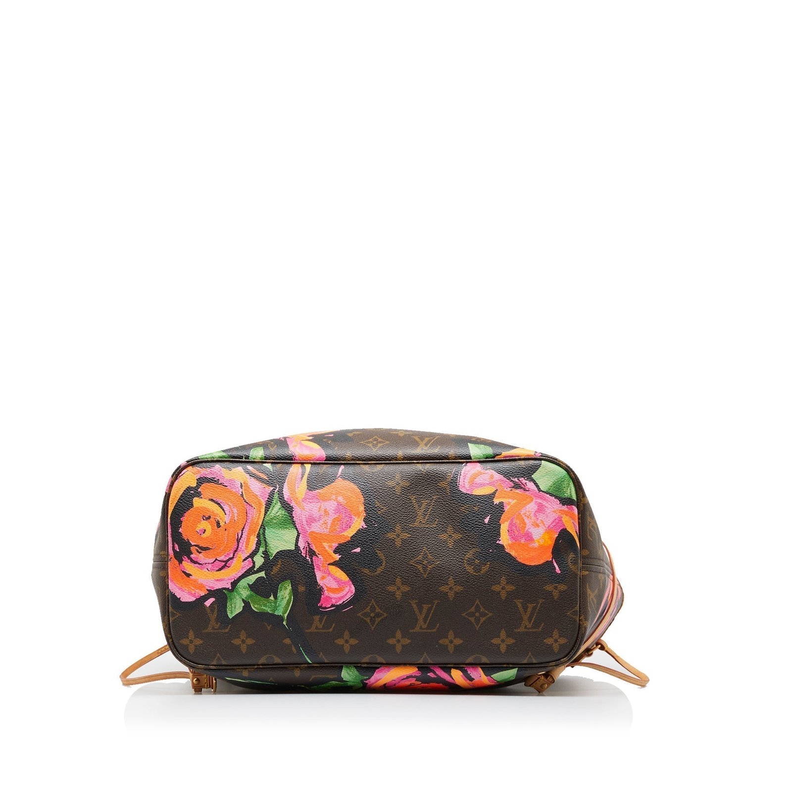 Brown Louis Vuitton Monogram Roses Neverfull MM Tote Bag | AlmaBagz - Image 3