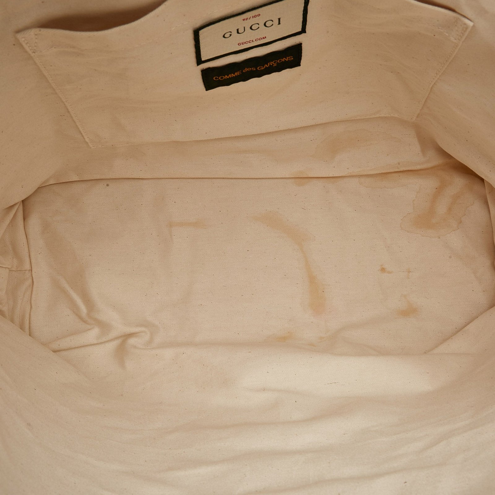 Beige Gucci x COMME des GARCONS Floral PVC Web Shopper Paper Tote | AlmaBagz - Image 4