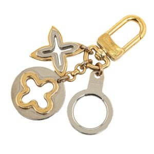 Gold Louis Vuitton Monogram Charm Key Chain | AlmaBagz