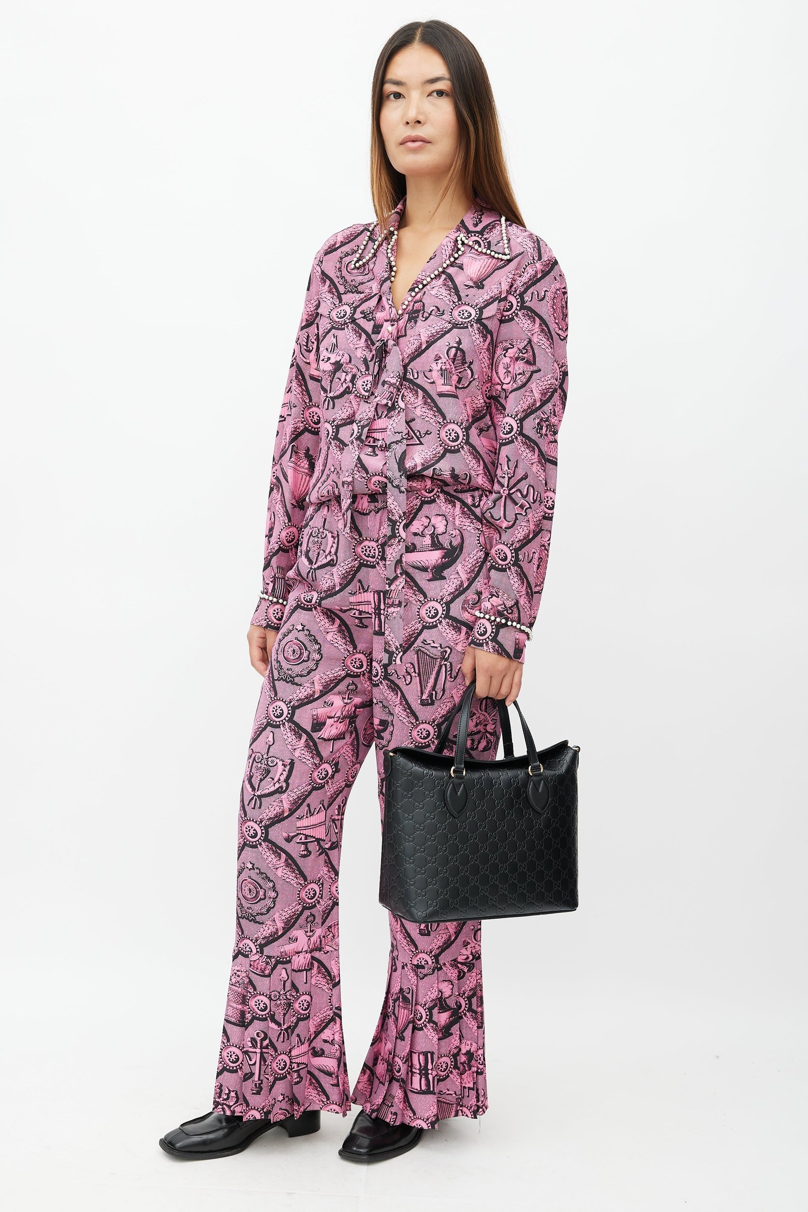 Black Guccissima Leather Foldover Shoulder Bag | AlmaBagz - Image 5