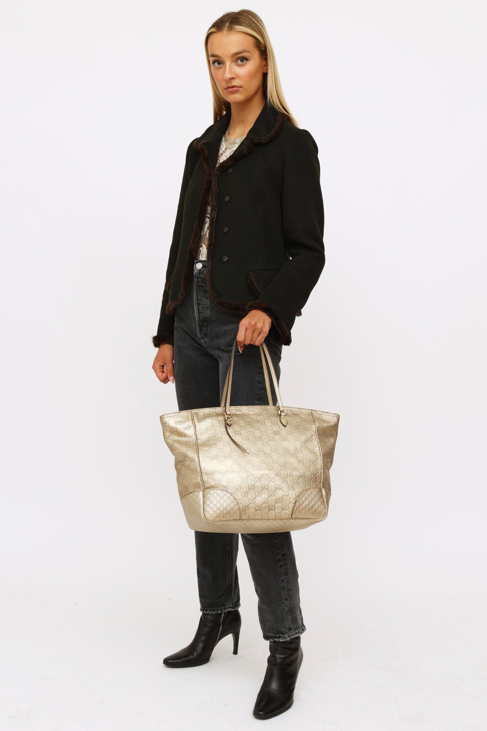 Gold Guccissima Bree Tote Bag | AlmaBagz - Image 2