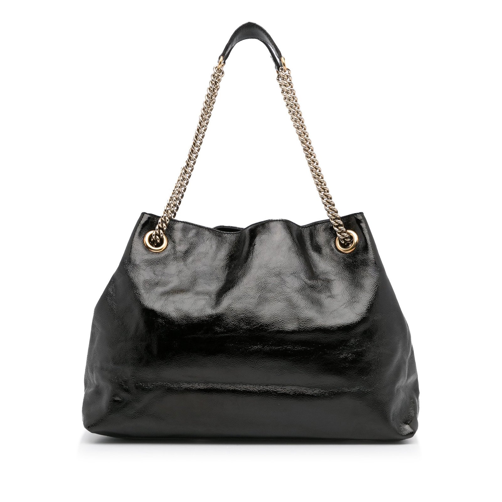 Black Gucci Medium Patent Soho Chain Tote | AlmaBagz - Image 3