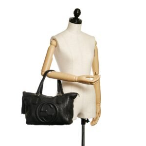 Black Gucci Soho Working Leather Tote Bag | AlmaBagz