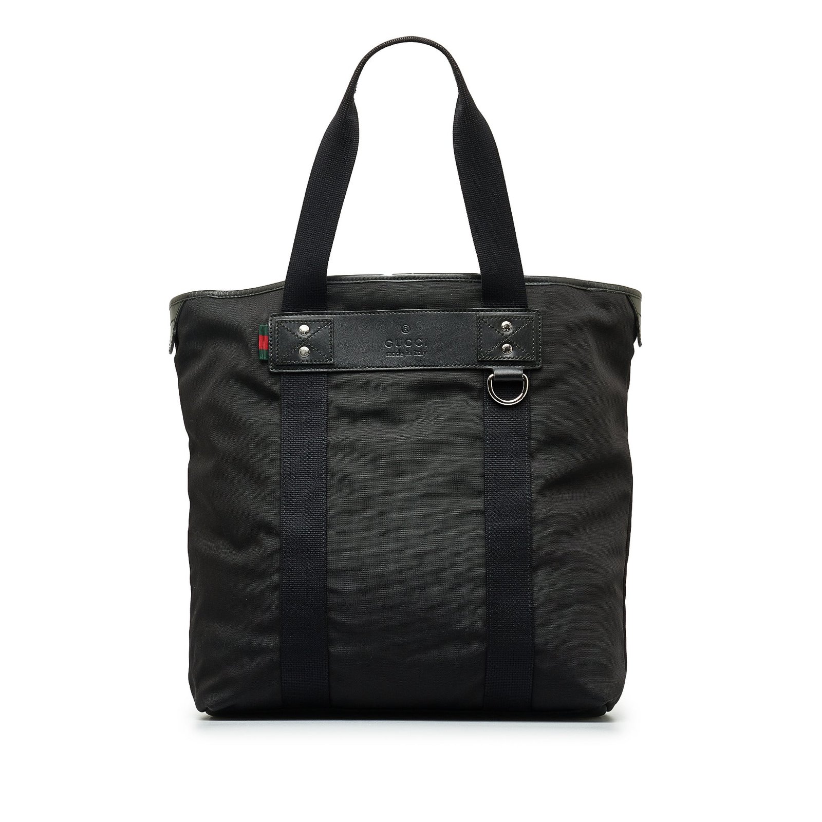 Black Gucci Web Nylon Tote | AlmaBagz - Image 11