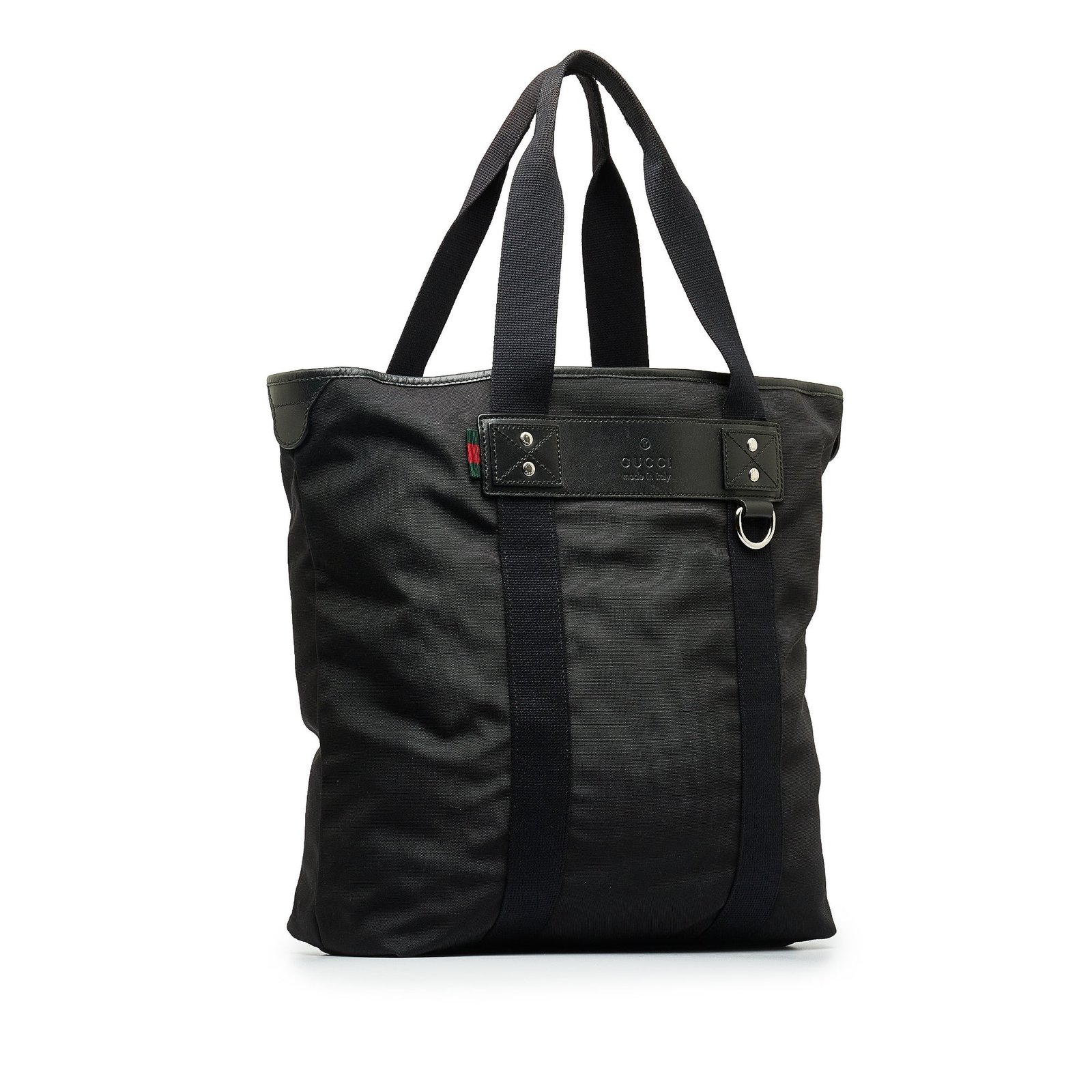 Black Gucci Web Nylon Tote | AlmaBagz