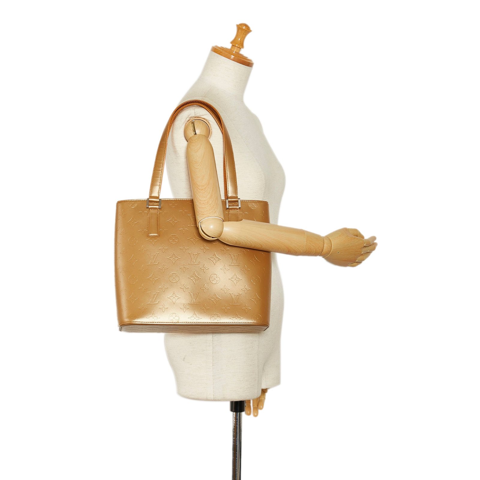 Gold Louis Vuitton Monogram Mat Stockton Tote Bag | AlmaBagz - Image 14