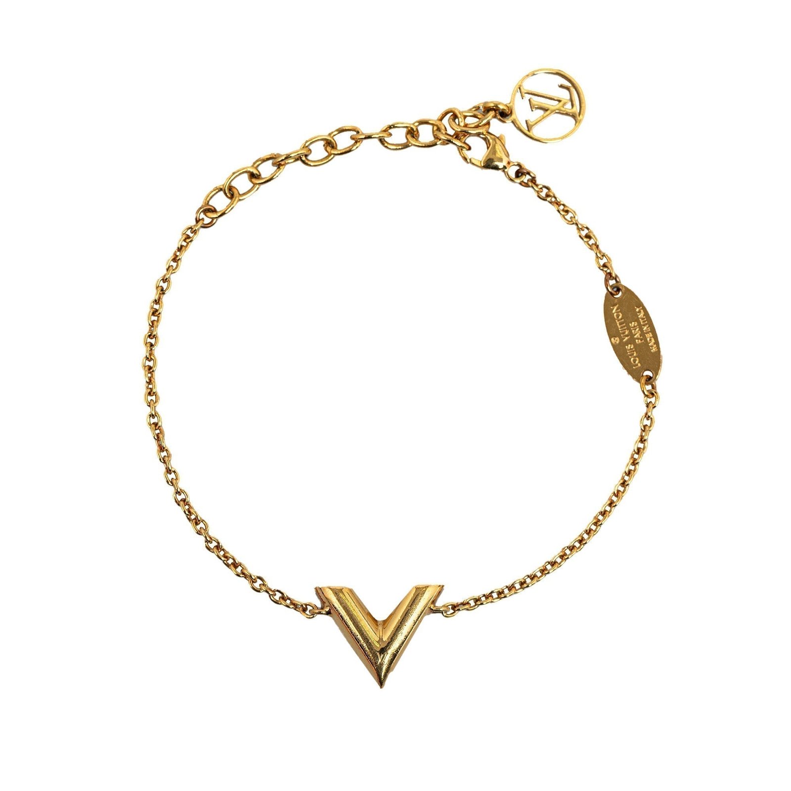 Gold Louis Vuitton Essential V Bracelet | AlmaBagz