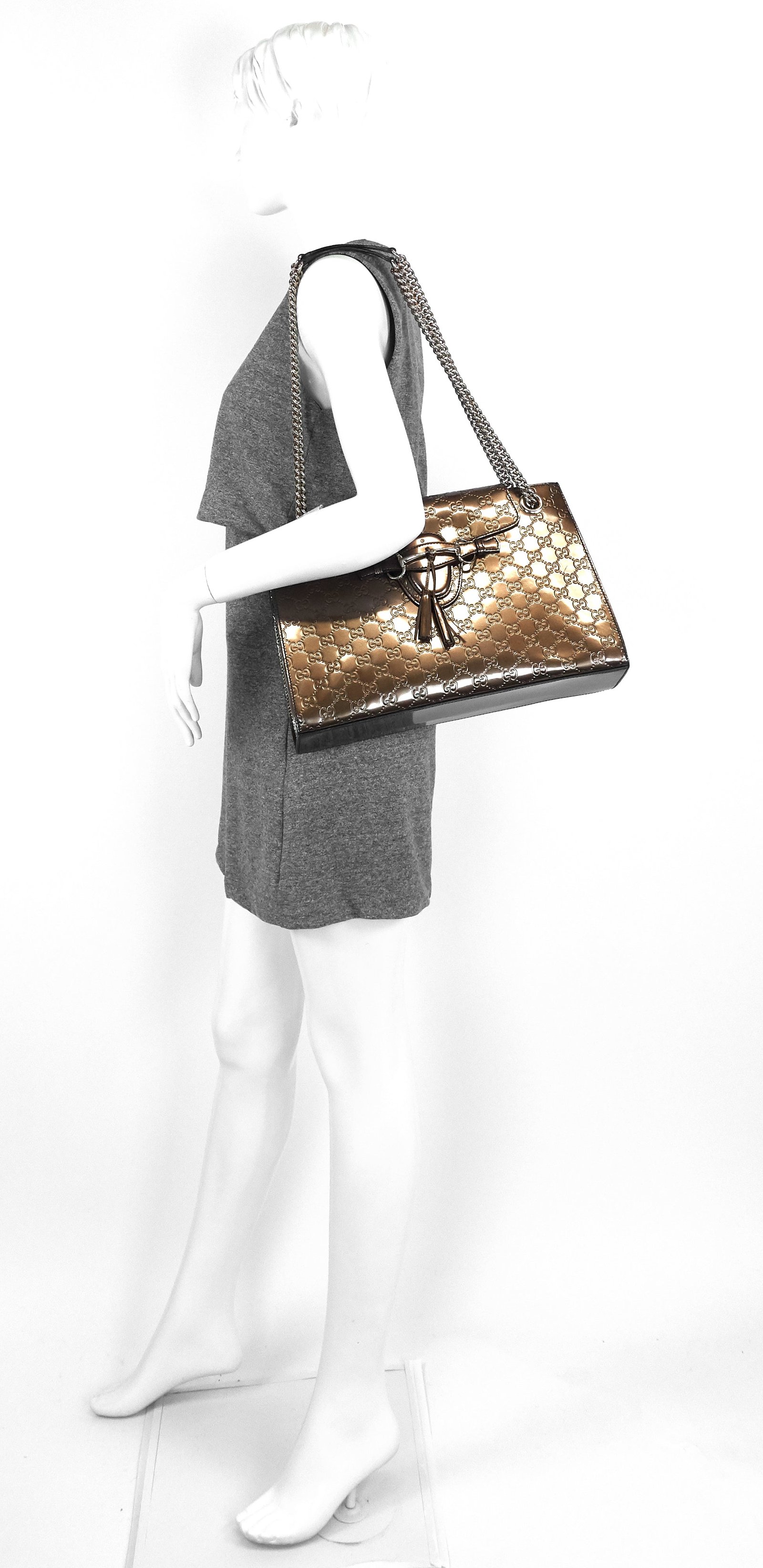 Emily Large Guccissima Patent Leather Bag | AlmaBagz - Image 9