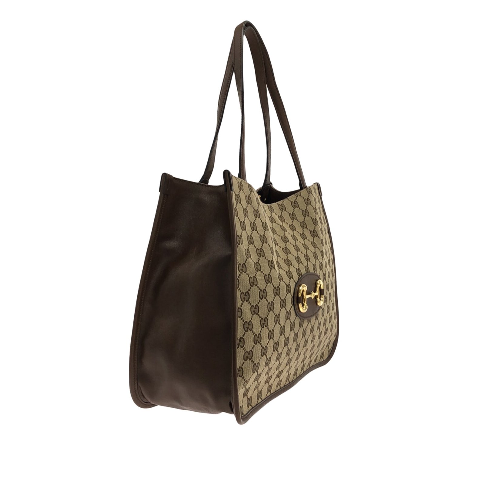 Brown Gucci GG Canvas Horsebit 1955 Tote Bag | AlmaBagz
