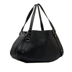 Black Gucci Leather Abbey Tote | AlmaBagz
