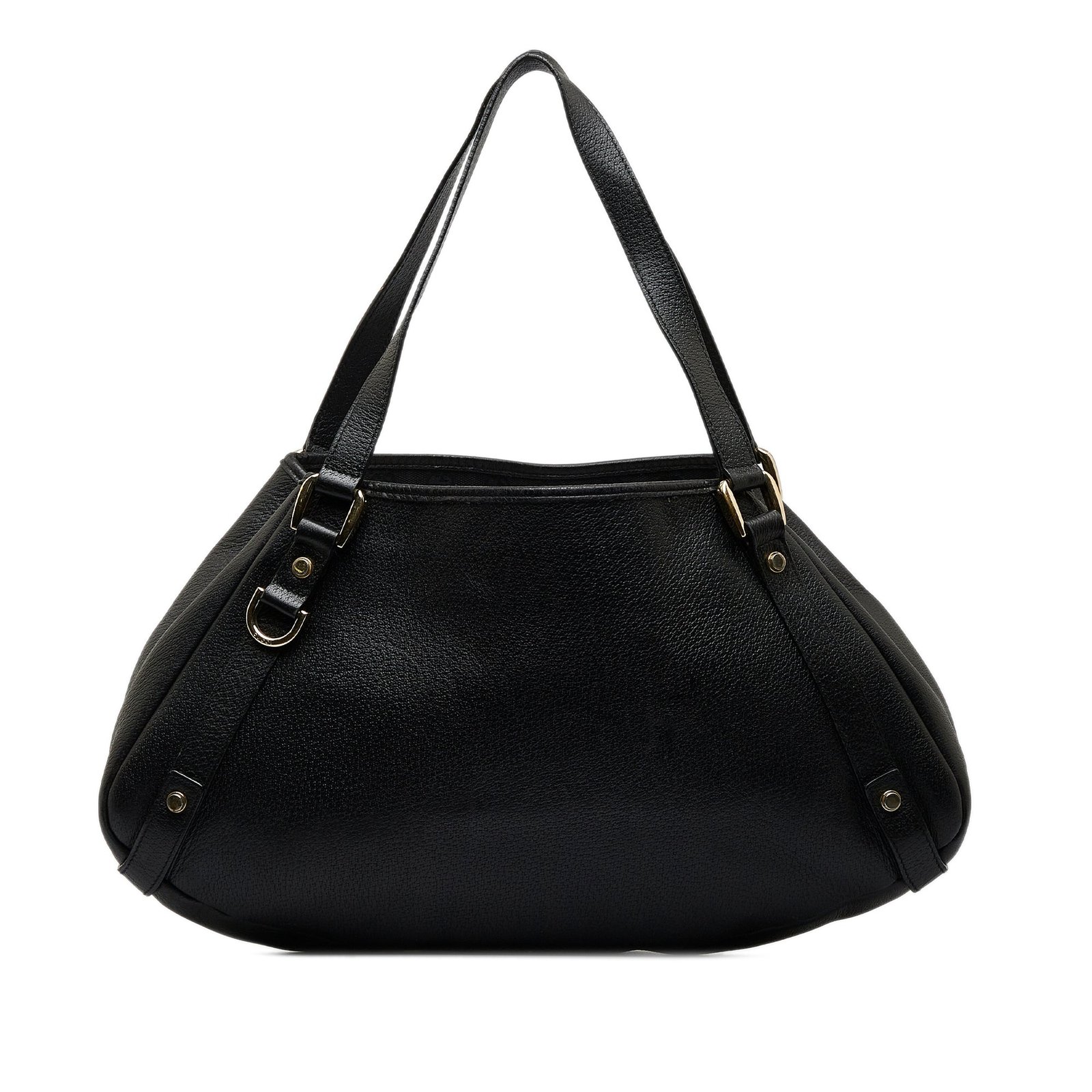 Black Gucci Leather Abbey Tote | AlmaBagz - Image 2