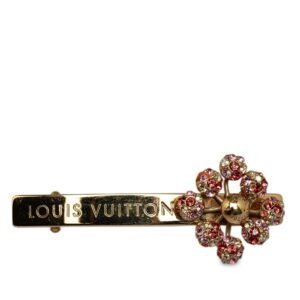 Gold Louis Vuitton Rhinestone 1001 Nuits Barette | AlmaBagz