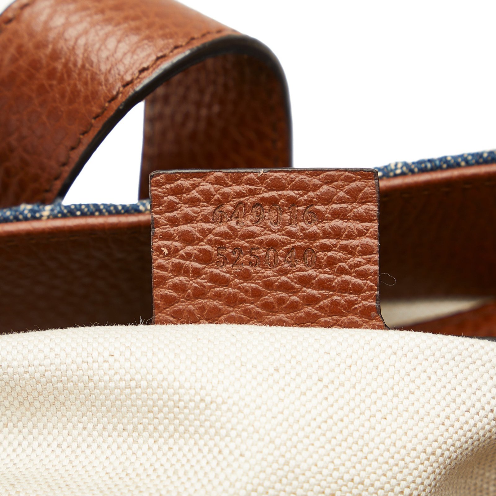 Blue Gucci Medium GG Denim Jackie 1961 Tote Satchel | AlmaBagz - Image 7