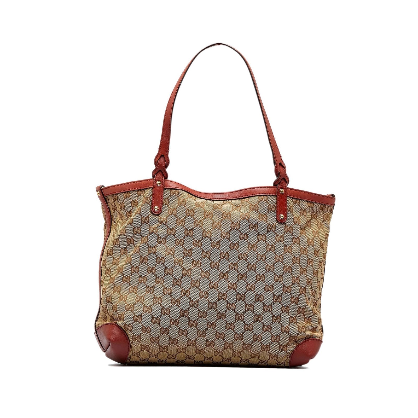 Brown Gucci GG Canvas Craft Tote Bag | AlmaBagz - Image 2