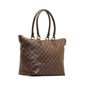 Brown Louis Vuitton Damier Ebene Saleya MM Tote Bag | AlmaBagz