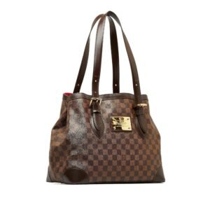 Brown Louis Vuitton Damier Ebene Hampstead PM Tote Bag | AlmaBagz