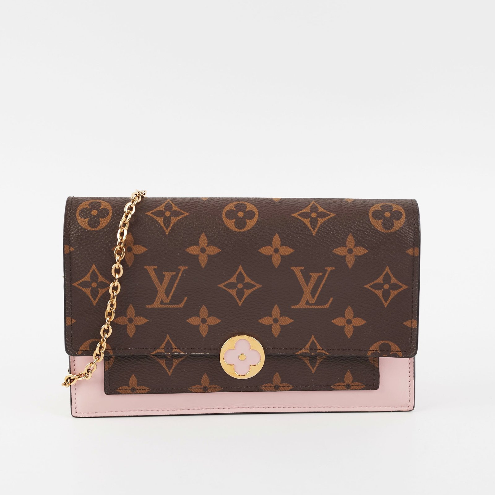 3/7 DOTD- Louis Vuitton Flore Wallet on Chain WOC Monogram/Pink | AlmaBagz