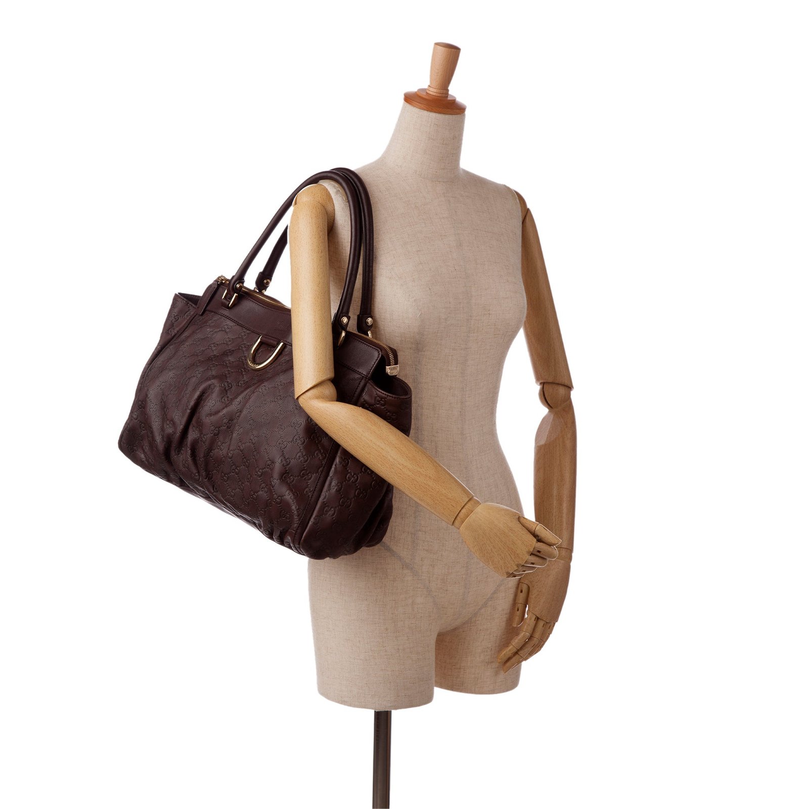 Brown Gucci Guccissima Abbey D-Ring Tote Bag | AlmaBagz - Image 13