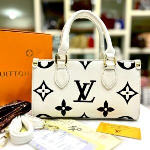 Elegant Women Bag - Louis Vuitton-Inspired Handbag with Long Belt & Brand Accessories (White) | AlmaBagz